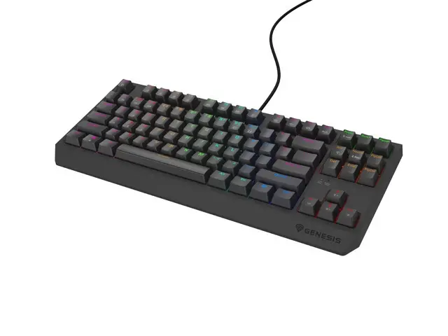 Клавиатура, Genesis Gaming Keyboard Thor 230 TKL Lite US Rainbow Mechanical Outemu Red Black Hot Swap - image 1