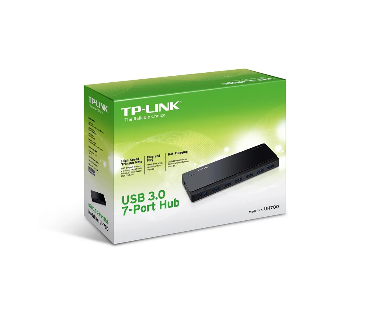 Хъб TP-LINK UH700, 7 USB 3.0 порта, 3 порта за зареждане, външно захранван - image 3