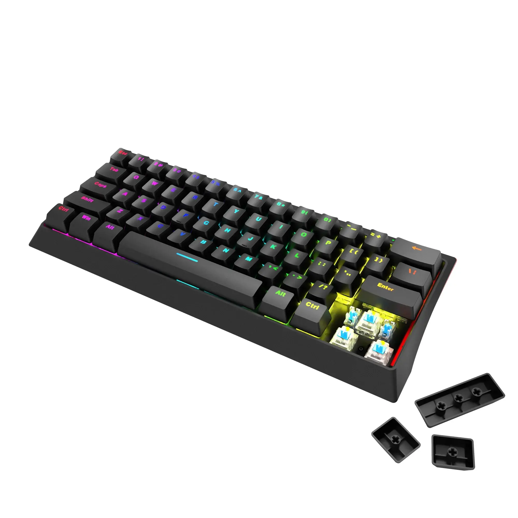 Marvo геймърска клавиатура Gaming Mechanical keyboard 61 keys TKL - Hecate 61B - KG962G - BLUE switches - image 2