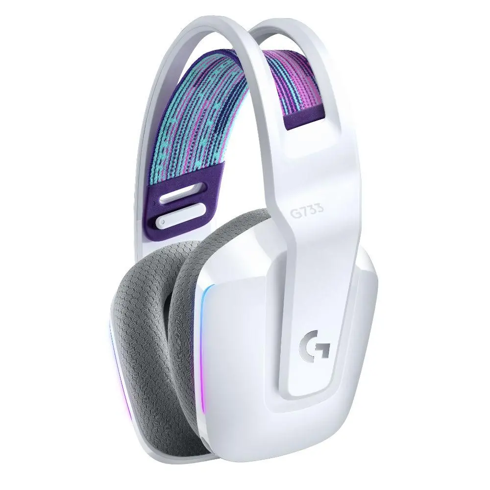 Слушалки, Logitech G733 Wireless Headset, Lightsync RGB, Lightspeed Wireless, PRO-G 40 mm Drivers, DTS Headphone:X 2.0 Surround, Blue Voice Microphone, 278 g, White - image 1