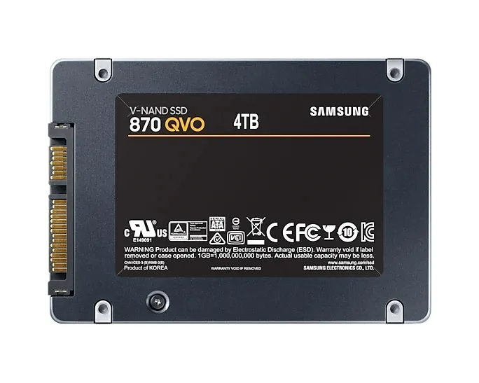 Твърд диск, Samsung SSD 870 QVO 4TB Int. 2.5" SATA, V-NAND 4bit MLC, Read up to 560MB/s, Write up to 530MB/s, MKX Controller, Cache Memory 4GB DDR4 - image 1