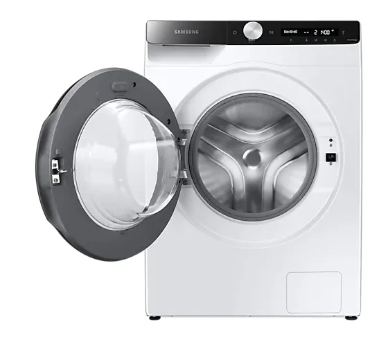 Пералня, Samsung WW80T504DAE/S7, Washing Machine,  8 kg, 1400 rpm,  Energy Efficiency B, Eco Bubble, Hygiene Steam, Spin Efficiency B,  White, Black door - image 5