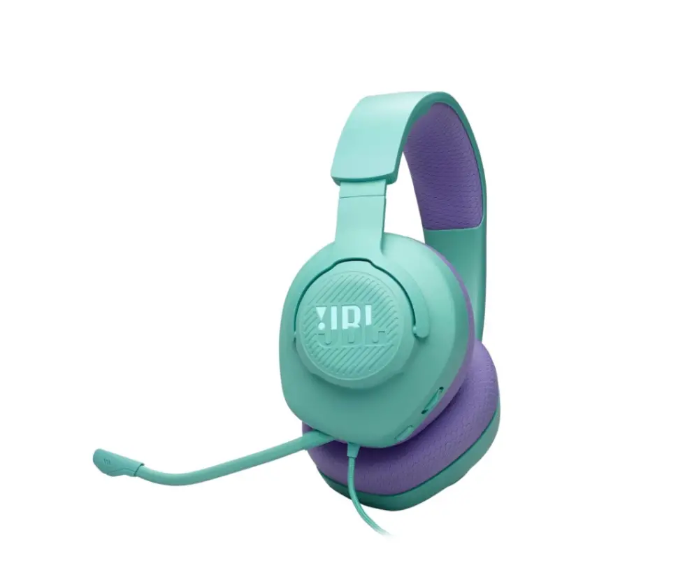 Слушалки, JBL QUANTUM 100M2 CYN Wired over-ear gaming headset with detachable mic and mute option