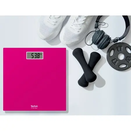 Везна, Tefal PP1403V0, Premiss Pink, glass platform (30x30x2cm), 150kg /100 g, display (65x28mm), 1 battery CR 2032 - image 3