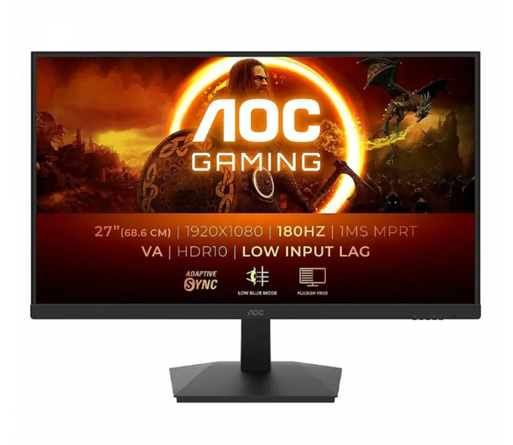 Монитор, AOC C27G4ZXU, 27" Curved 1500R VA WLED, 1920x1080@280Hz, 1ms GtG, 0.3msMPRT, 300cd m/2, 4000:1, 80M:1 DCR, Adaptive Sync, FlickerFree, Low Blue Light, 2Wx2, Tilt, Height Adjust, Swivel, 2xHDMI, DP, USB hub