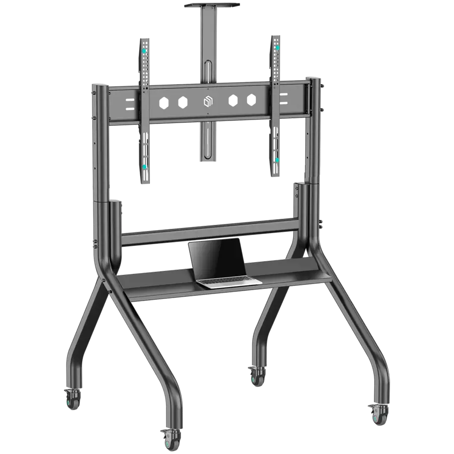 ONKRON Mobile TV stand with bracket 60"-120" Screens up to 150 kg, Black