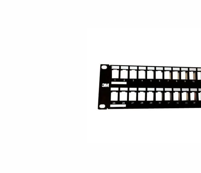 Пач панел 3M VOL-PPCA-F48K, 48 порта, 2U, матиран алуминий, празен