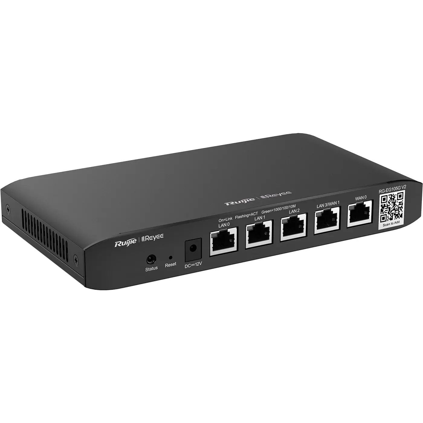 Рутер Ruijie RG-EG105G V2, 5x GE, 128MB, 600Mbps, Cloud, OpenVPN, 100 users - image 1