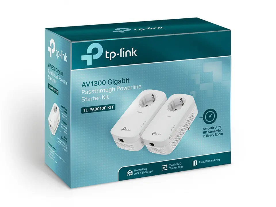 Адаптер за мрежа TP-LINK TL-PA8010P KIT, AV1200, 1xGbE порт, AC гнездо, комплект - image 1