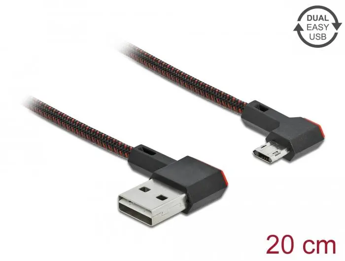 Кабел DeLock, EASY-USB 2.0 Type-A мъжко - EASY-USB Micro-B мъжко - image 1