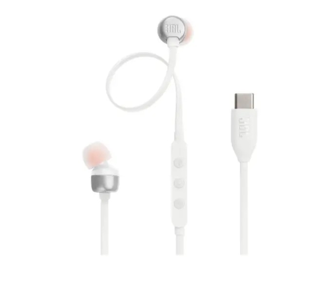 Слушалки, JBL T310C WHT USB-C In-ear headphones