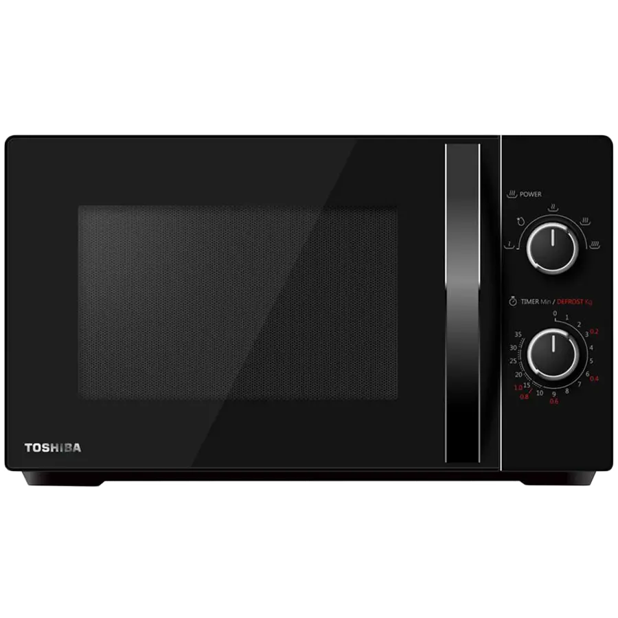 Microwave oven, volume 20L, mechanical control, 700W, 5 power levels, LED lighting, defrosting, black