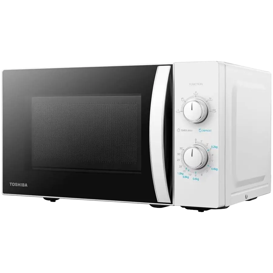 Microwave oven, volume 20L, mechanical control, 800W, 5 power levels, LED lighting, defrosting, cooking end signal, color: White - image 1