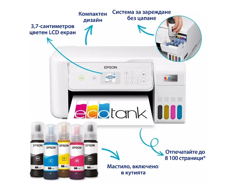 Мастилоструйно многофункционално устройство, Epson EcoTank L3286 - image 1