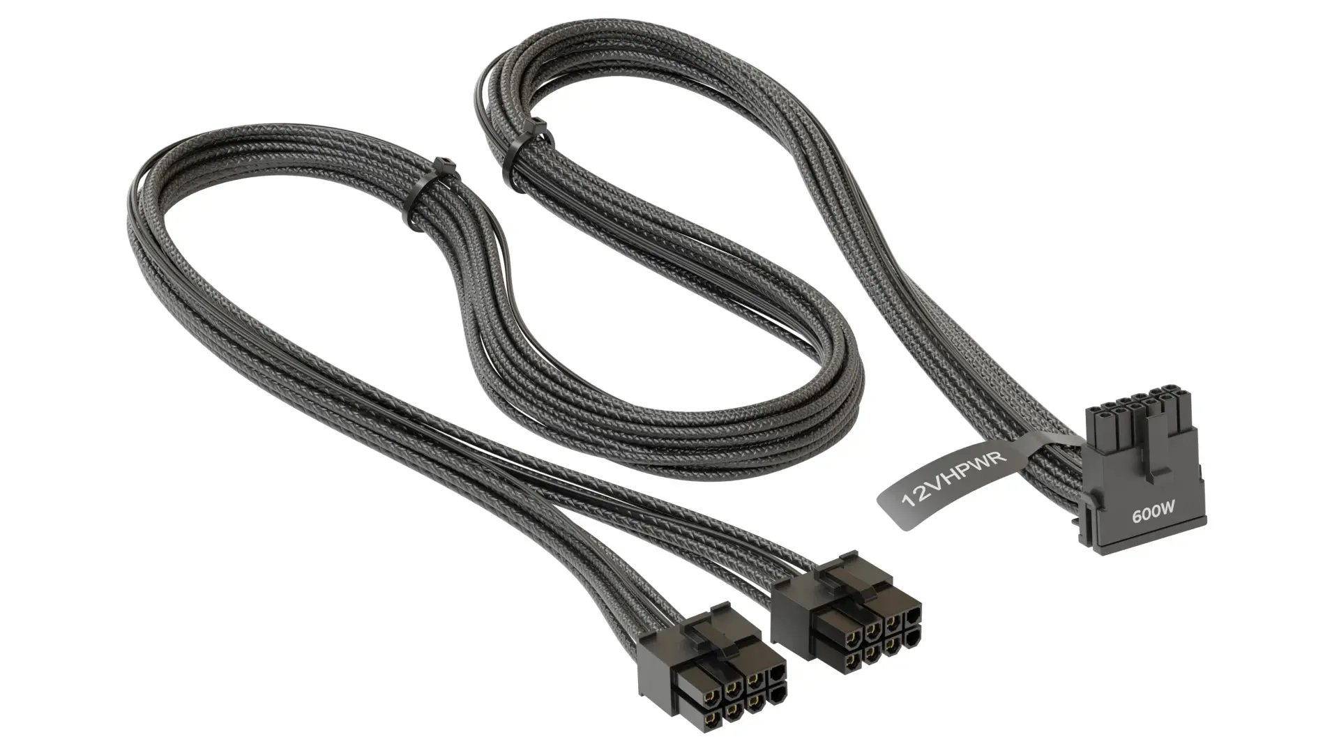 Seasonic модулен кабел Modding Cable 600W Black 90 degree - PCIe 5.0 12VHPWR - SS-2x8P-90-12V-2x6-600-BK