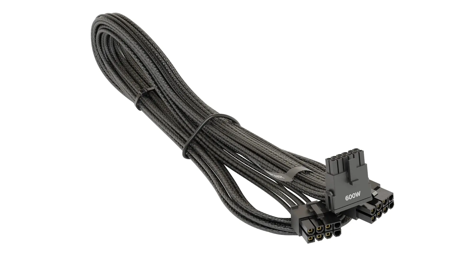 Seasonic модулен кабел Modding Cable 600W Black 90 degree - PCIe 5.0 12VHPWR - SS-2x8P-90-12V-2x6-600-BK - image 2