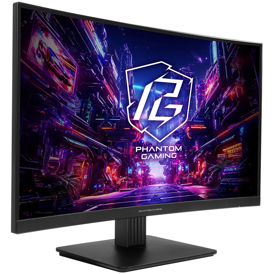 Asrock Curved Gaming Monitor, 27" QHD(2560x1440) VA, Anti-Glare, 180 Hz, 132% sRGB, 5000:1, 16:9, 300 cd/m², 178º/178º, 1ms (MPRT), AMD FreeSync, Flicker-free, Tilt, VESA, 2x 2W Speakers, 2x HDMI 2.0, 1x DP 1.4, 1x Audio Jack (3.5mm), 3Y - image 1