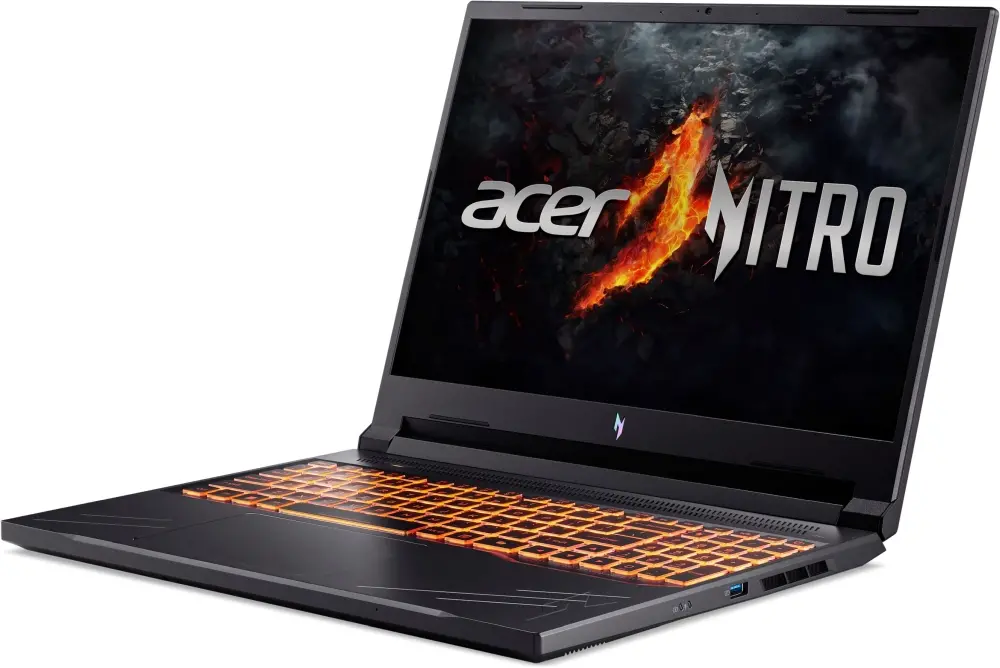 Лаптоп, Acer Nitro 5, ANV16-71-71N0, Intel Core i7-14650HX (up to 5.2GHz, 30MB), 16" FHD IPS up to 165Hz SlimBezel, 16GB DDR5(1 slot free), 1024GB PCIe NVMe SSD, GeForce RTX 4060 8GB GDDR6, Wi-Fi 6 AX201+BT5.1, Killer E2650, HD Cam, KB Backlight, No OS, Black - image 2