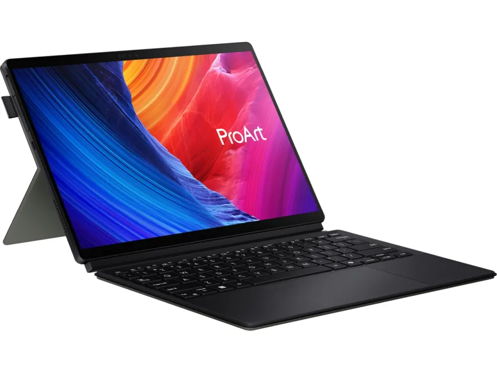 Лаптоп, Asus ProArt PZ13 HT5306QA-LX002W,Qualcomm Snapdragon X Plus X1P 42 100 NPU up to 45TOPS),13.3 " WQXGA+(WQ+) 2880X1800 16:10 ,DDR5 16 GB (8*2), 1TB PCIEG4,Qualcomm Adrenoi GPU WiFi 6e, Windows 11 ,Nano Black - image 2