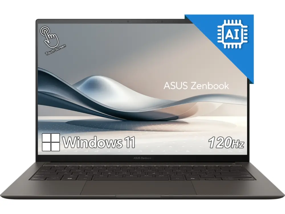 Лаптоп, Asus Zenbook S UX5406SA-PZ281X, INTEL LNL Ultra 7 32GB, 14" OLED (WQXGA+(WQ+) 2880X1800 16:10), 32GB LPDDR5X (16 GB on BD),1TB SSD, Backlit Chiclet Keyboard, Windows 11 Pro,Zumaia Gray