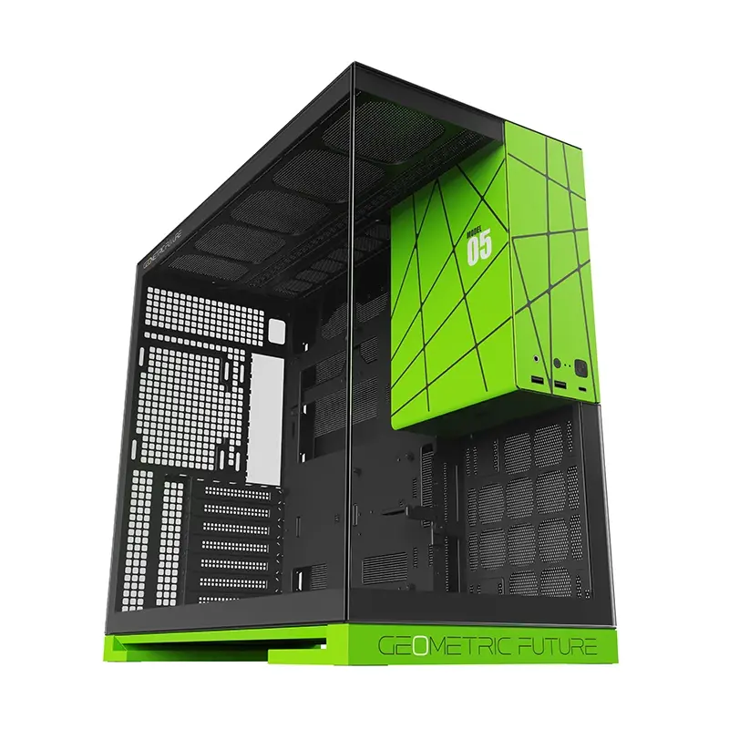 Geometric Future кутия Case EATX - Model 5 Black/Green, NVIDIA style limited edition - image 1