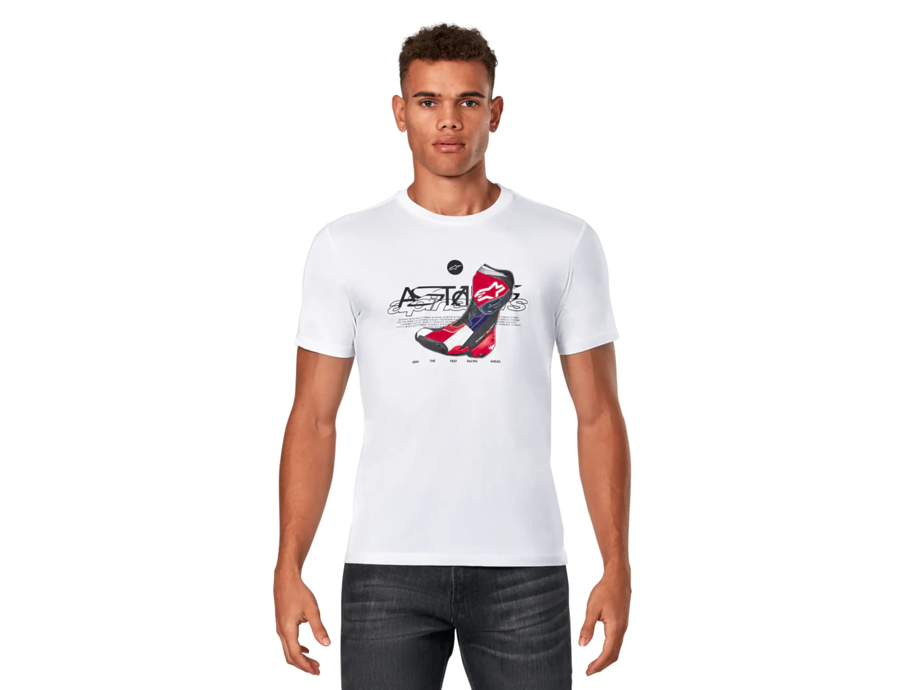 Тениска R BOOT CSF SS TEE WHITE ALPINESTARS