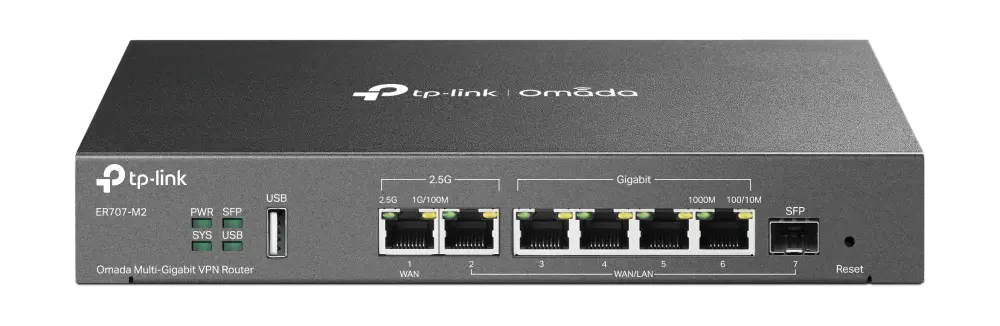 Рутер TP-Link ER707-M2, 2x 2.5G WAN, 4x GbE WAN/LAN, 1x SFP, 1x USB2.0