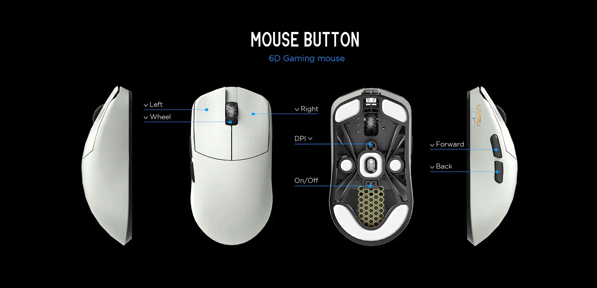 Lamzu професионална геймърска мишка MAYA X 8K - Wireless Gaming Mouse - White - image 14