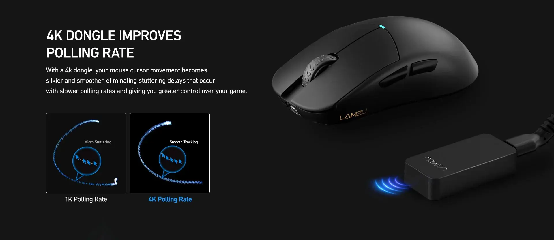 Lamzu професионална геймърска мишка ATLANTIS OG V2 4K - Wireless Gaming Mouse - Black - image 8