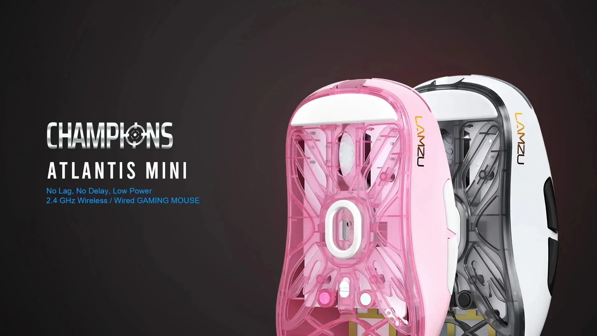 Lamzu професионална геймърска мишка ATLANTIS MINI [Champion Edition] 1K (8K compatible) - Wireless Gaming Mouse - Light Pink - image 5