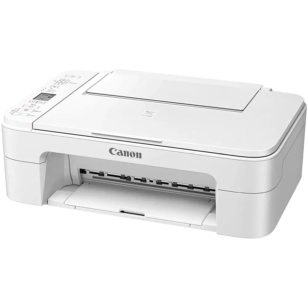 Мастилоструйно многофункционално устройство, Canon PIXMA TS3351 All-In-One, White + Canon Photo Cube and Frame + PP-201 5x5” Photo Paper Plus Glossy II (40 sheets) - Creative Pack, Pink - image 1