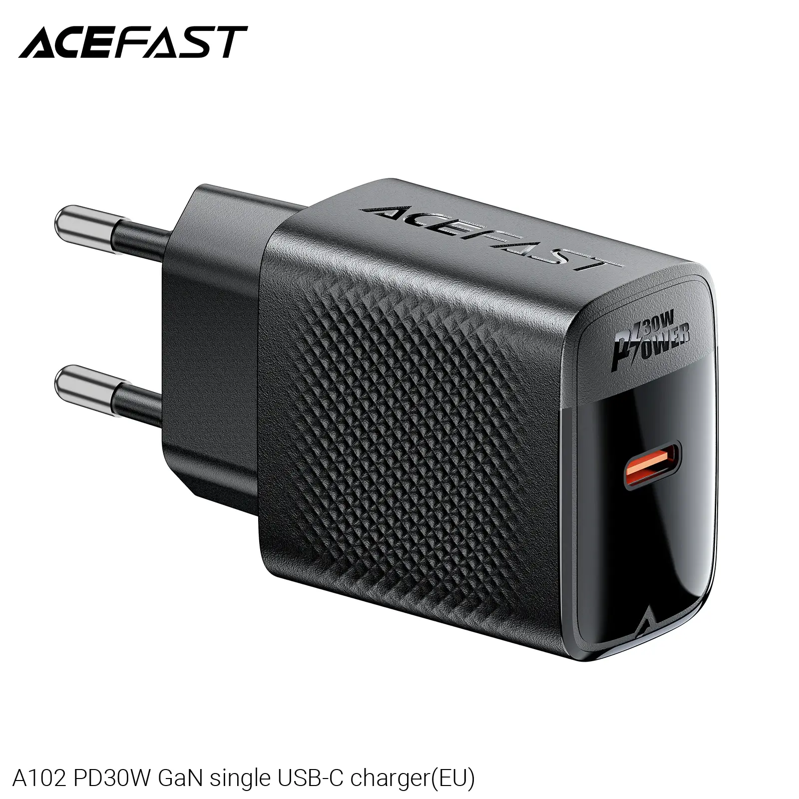 Acefast Универсално зарядно за стена Charger Wall GaN PD30W - A102 - USB-C x 1, Black - image 2