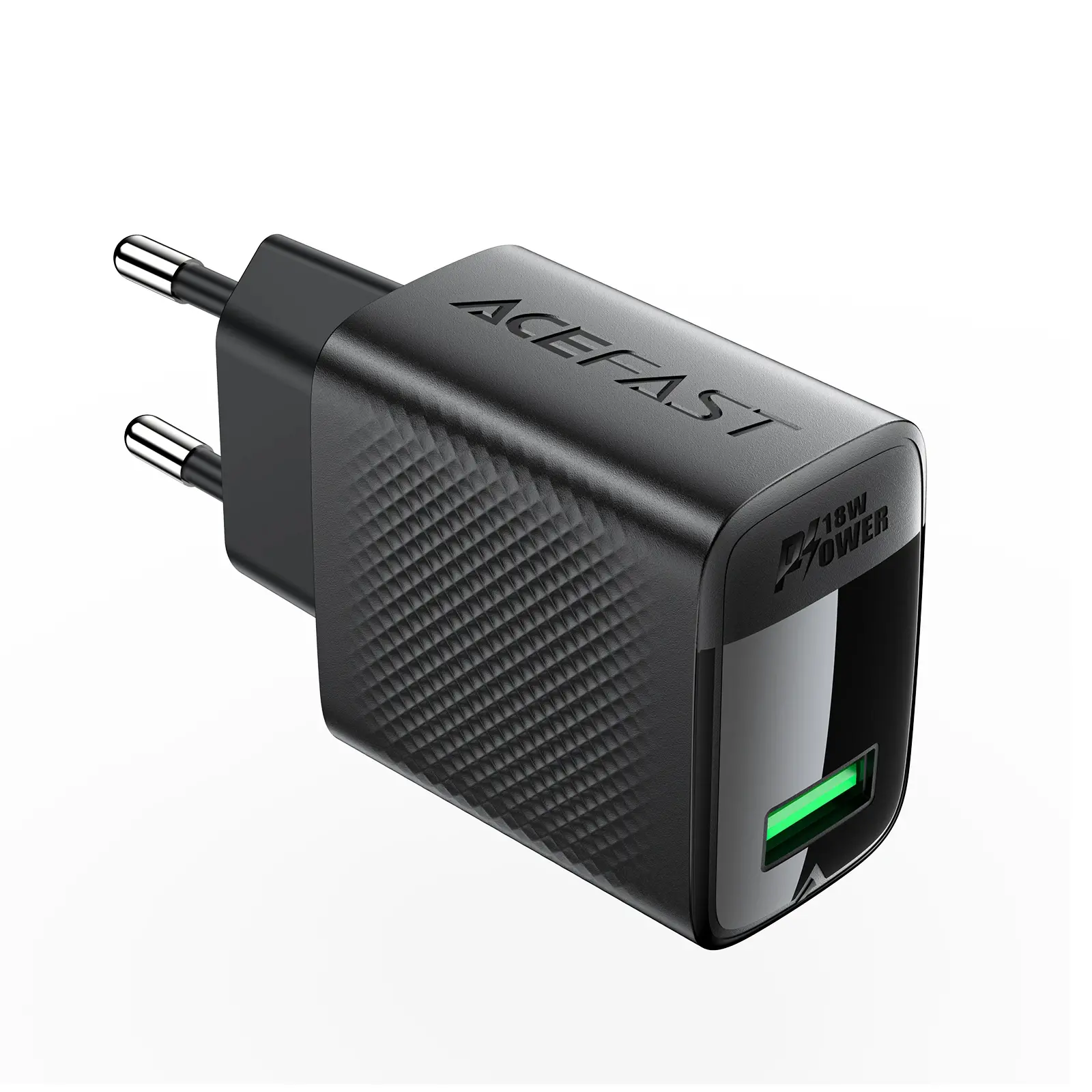 Acefast Универсално зарядно за стена Charger Wall GaN Quick Charge 18W - A90 - USB-A x 1, Black - image 1