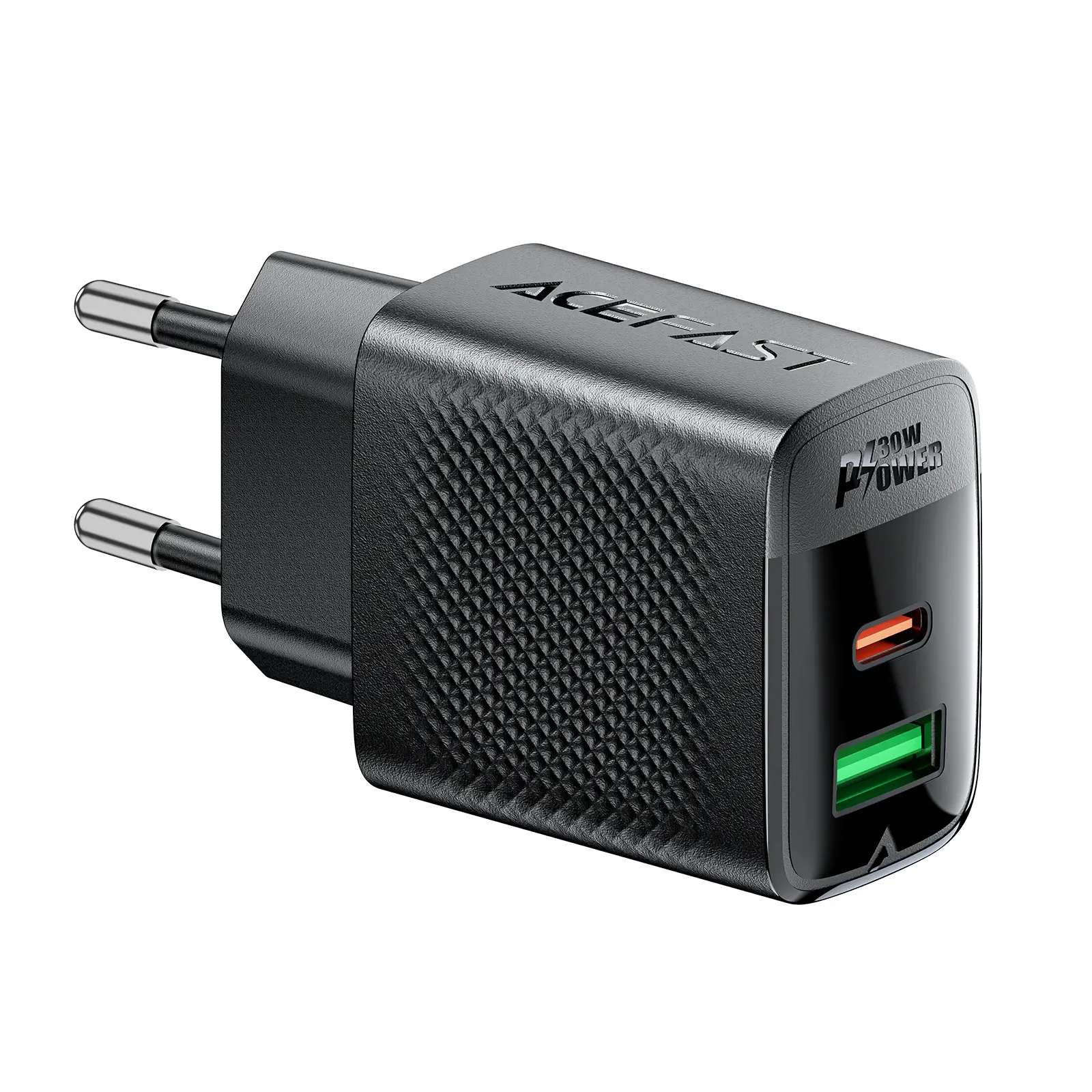 Acefast Универсално зарядно за стена Charger Wall GaN PD 30W - A98 - USB-C x 1, USB-A x 1, Black - image 2