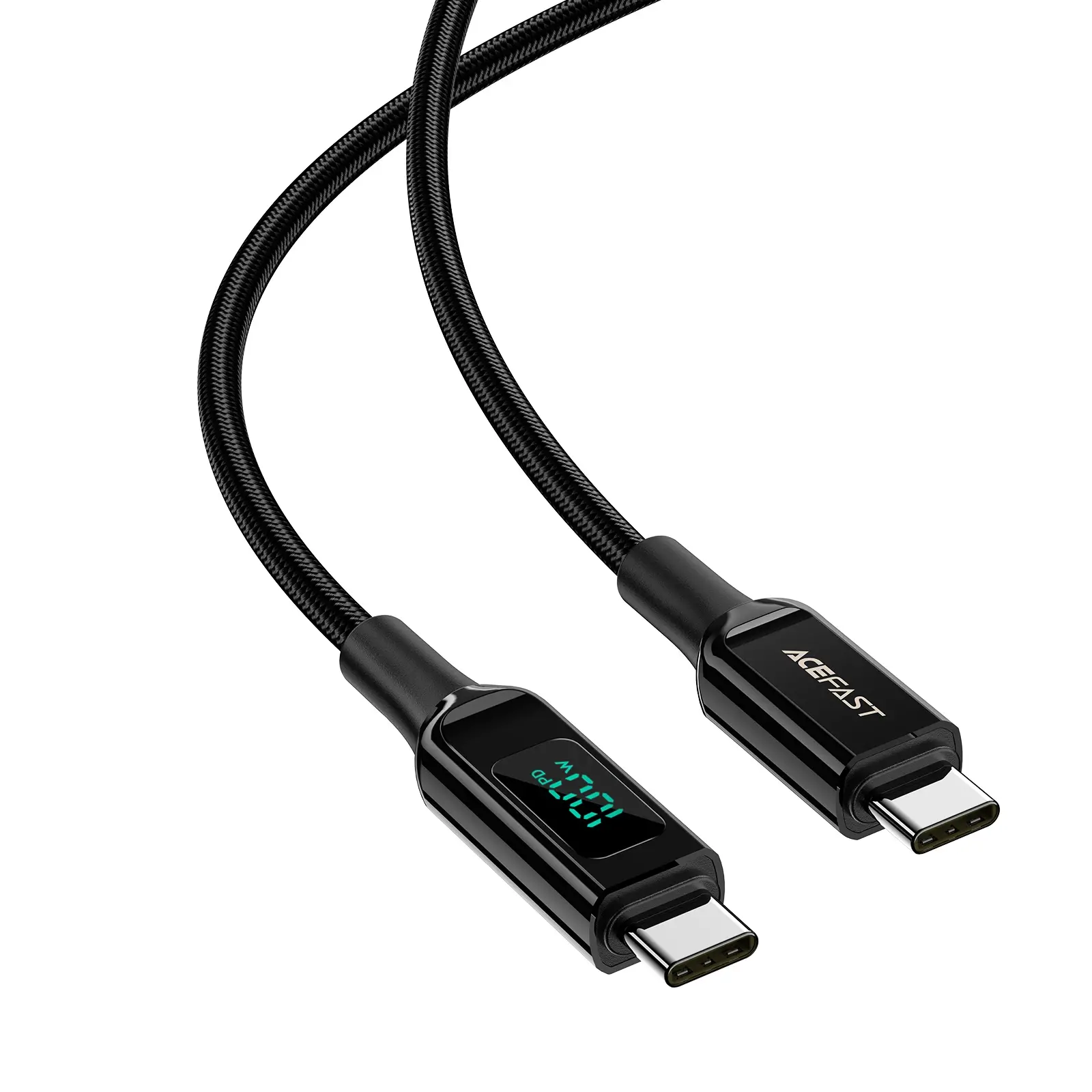 Acefast Кабел USB-C to USB-C Cable 100W 2m with digital display - C6-03 - Black - image 1