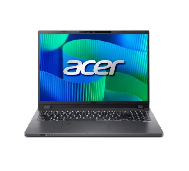 Лаптоп, Acer Travelmate P2 TPM 216-51-G2-TCO-51E5, Intel Core i5 1335U(3.4GHz up to 4.60Ghz,12MB), 16''WUXGA (1920 x1200)IPS, 1*16GB DDR5 5200MHz(1 slot free), 512GB PCIe SSD, HDD upgrade kit, TPM 2.0, MicroSD, FPR, WiFi 6E, BT 5.3, KB, No OS, Steel Gray, 3Y - image 1