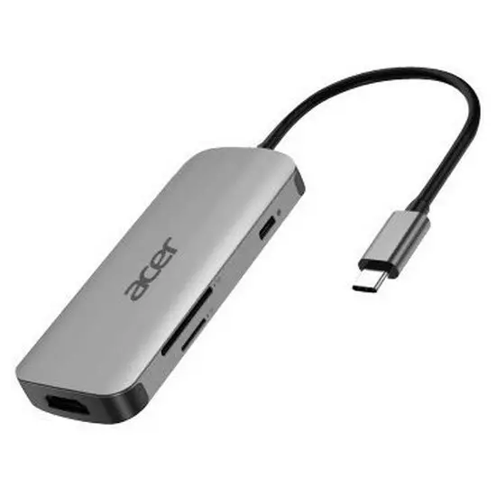 Докинг станция, Acer 7in1 Type C dongle: 1 x HDMI, 3 x USB3.2, 1 x SD/TF, 1 x PD, Up to 5Gbps Data transmission speed - image 1