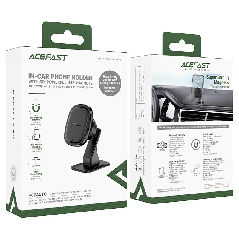 Acefast магнитна стойка за телефон за кола Magnetic Car Phone Holder - D35 - Black - image 6