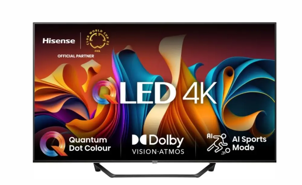 Телевизор, Hisense 65" A7NQ, 4K Ultra HD 3840x2160, QLED, FALD, Quantum Dot, HDR 10+, HLG, Dolby Vision, Dolby Atmos, Smart TV, Light Sensor, WiFi Direct, BT, Anyview Cast, 3xHDMI, 2xUSB, LAN, CI+, DVB-T2/C/S2, Dark Grey