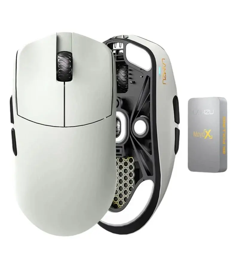 Lamzu професионална геймърска мишка MAYA X 8K - Wireless Gaming Mouse - Cloud Grey - image 2