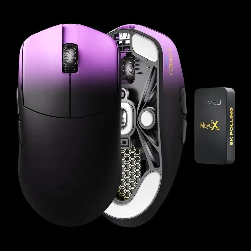 Lamzu професионална геймърска мишка MAYA X 8K - Wireless Gaming Mouse - Purple Shadow - image 4