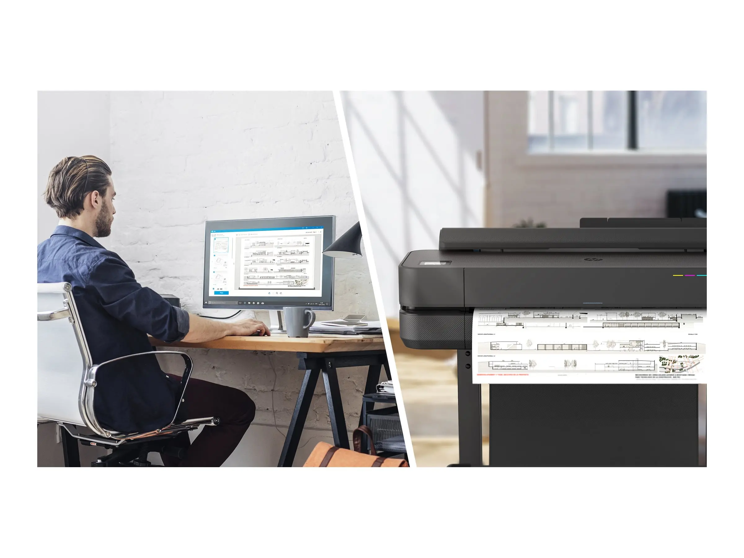 HP DesignJet T650 24inch LFP 2025 Colour Ink-Jet Roll A1 61.0cmx91.4 m 2400x1200dpi 0.43 min/page USB LAN Wi-Fi Cutter - image 1