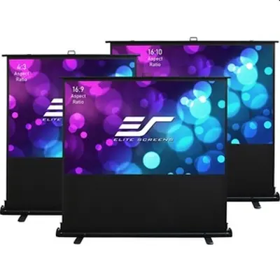 Екран, Elite Screen F84XWH2, 84" (16:9),Kestrel Tab-Tension Floor-up CLR , 186 x 105 cm, MaxWhite, Black