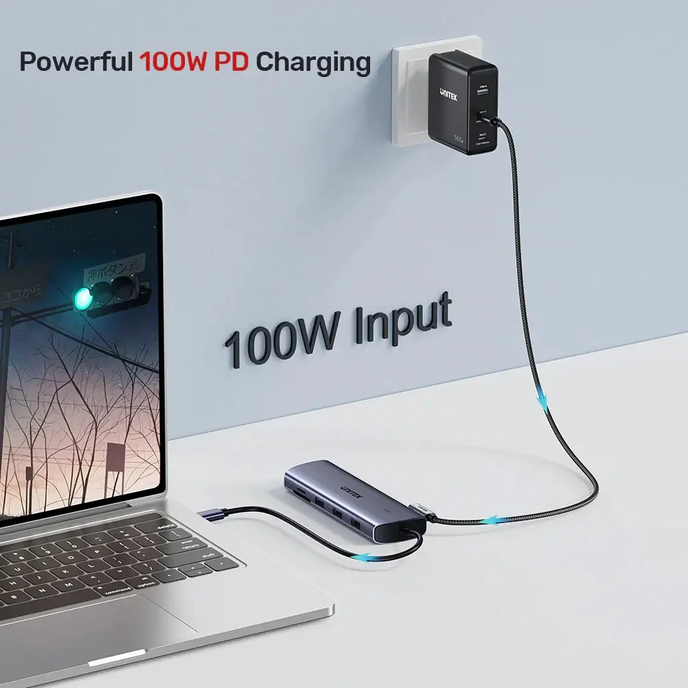 Unitek докинг станция Type-C Docking Station PD3.0 100W - HDMI, USB-C x 1, USB3.0 x 3, LAN, SD, VGA - D1113A - image 9