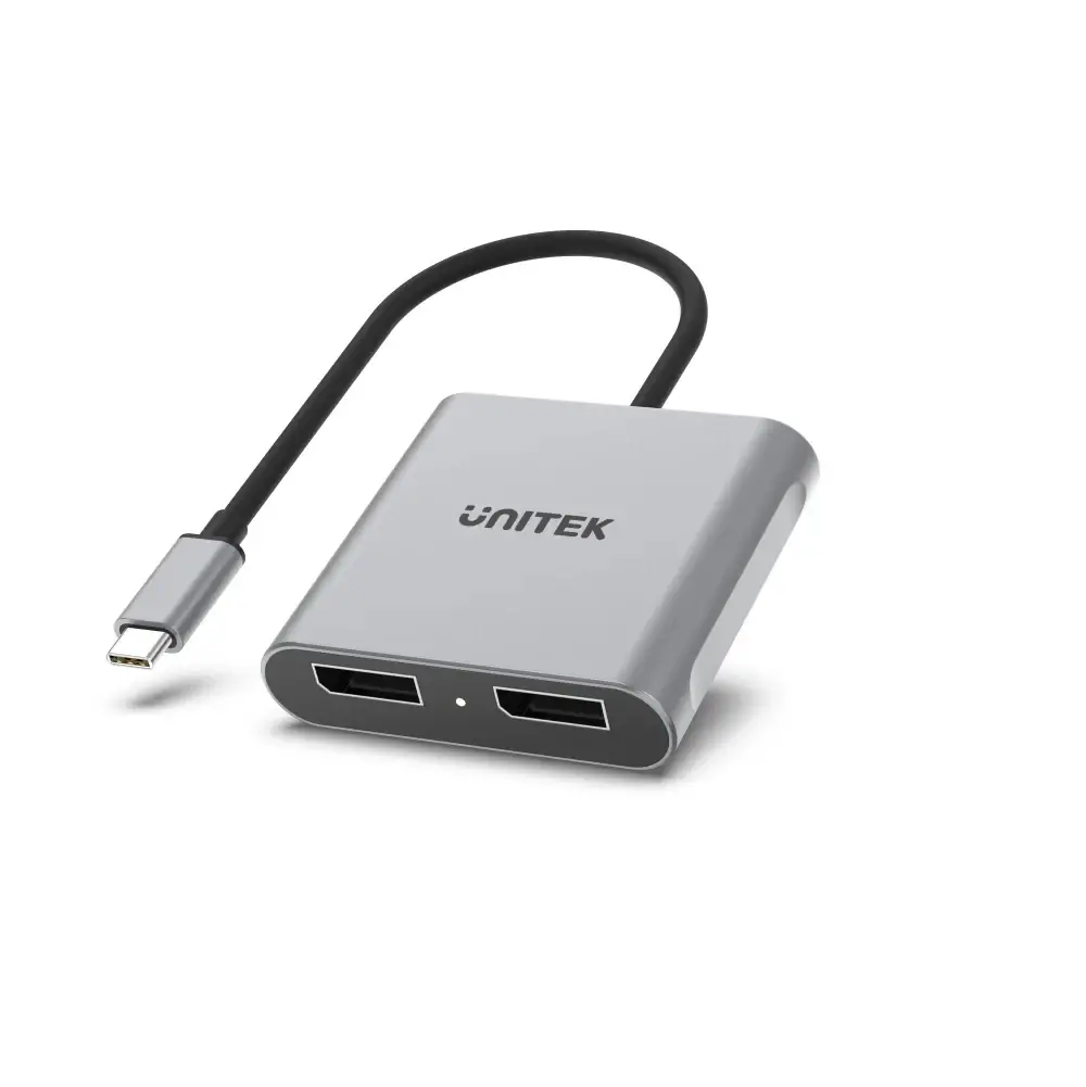 Unitek Адаптер Adapter USB-C M to DisplayPort x 2 F - 8K@30Hz, MST - V1404A