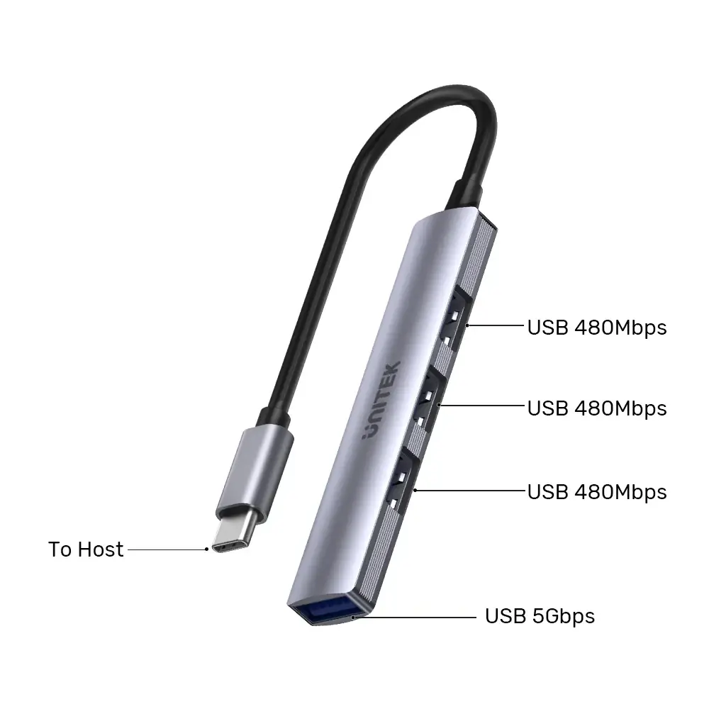 Unitek хъб USB3.0/2.0 HUB 4 port - USB-C input - H1208B - image 7