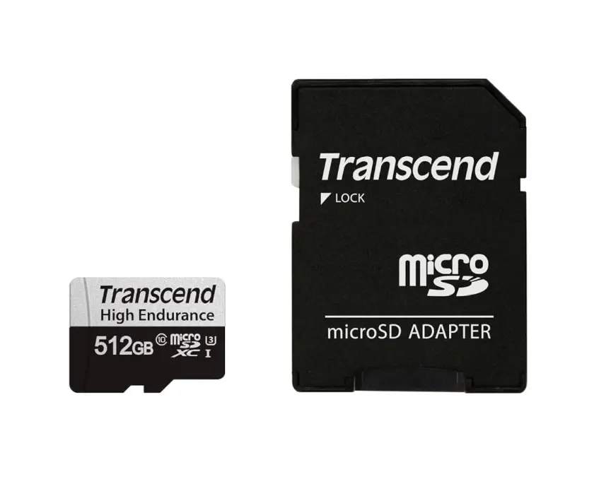 Памет, Transcend 512GB micro SD w/ adapter UHS-I U3, High Endurance