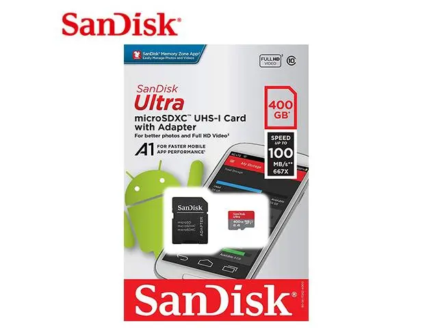 SanDisk Карта памет Ultra microSDXC,400GB + SD Adapter + 98MB/s Class 10 UHS-I A1 - image 3