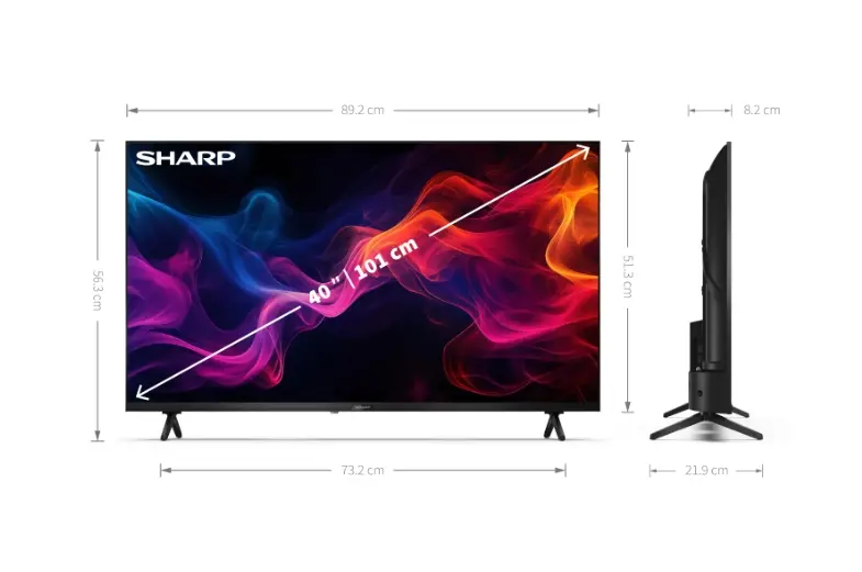 Телевизор, Sharp 40GF2265E, 40" LED GOOGLE TV, FHD 1920 x 1080, Frameless, DVB-T/T2/C/S/S2, Active Motion 400, Speaker 2x8W, Dolby Digital, DTS HD, HDR10, Google Assistant, Google Cast, 2xHDMI, 3.5mm Headphone jack / line-out, USB, Wi-Fi, Bluetooth, LAN, Mini Compo - image 7