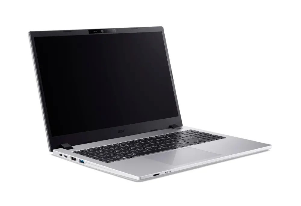 Лаптоп, Acer Travel Mate P2 TMP215-55-TCO-5870, Intel Core i5-1334U (3.4GHz up to 4.6Ghz, 12MB), 15.6" (1920x1080)FHD IPS SlimBezel, 1*16GB DDR5(1 slot free), 512GB PCIe NVMe SSD,  Intel UHD Graphics, Micro SD reader, TPM 2.0, Wifi 6E, BT 5.1, No OS, Silver, 3Y - image 1